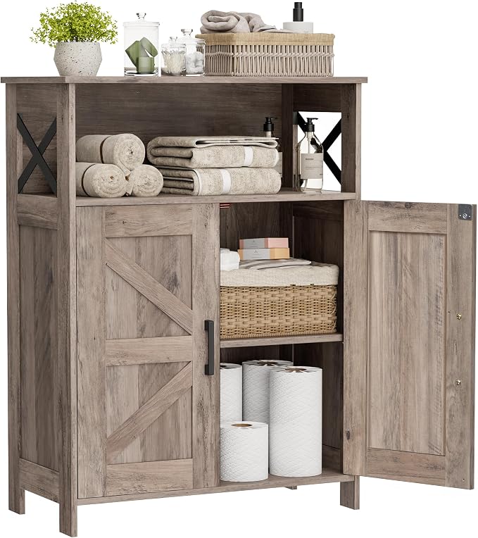 Homhedy Farmhouse Bathroom Storage Cabinet by Homhedy