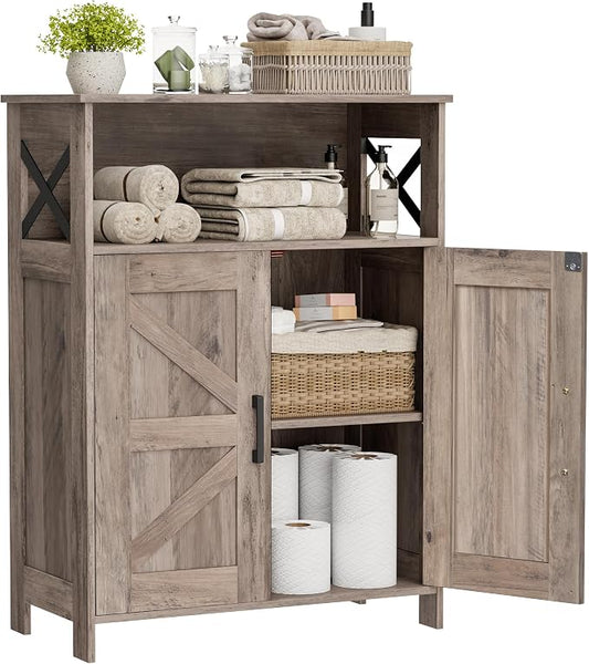 Homhedy Farmhouse Bathroom Storage Cabinet by Homhedy
