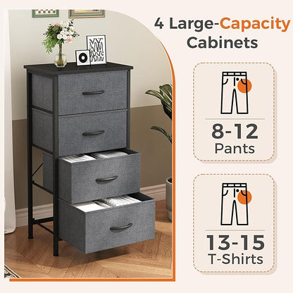 Sweetcrispy Dresser for Bedroom, 4 Drawer Storage Cabinet, Tall Nightstand | - Image 4