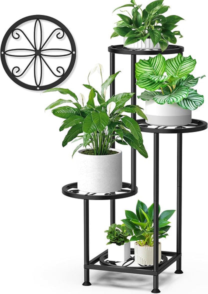 4 Tier Plant Stand Indoor Outdoor, Metal Flower Shelf Display Holder by YOCOMEY