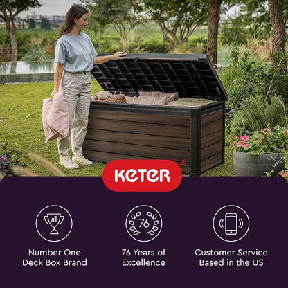 Keter Signature Collection 150 Gallon Resin Deck Box Organization and Storage - Image 11