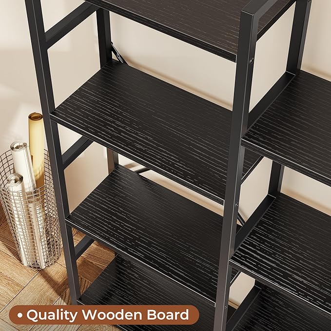 SUPERJARE Triple Bookshelf, Bookcase - Image 6
