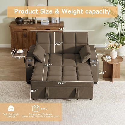 hansones ​66" Multi-Functional Pull-Out Sofa Bed - Image 2