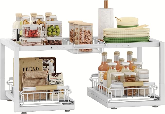 Under Sink Organizer, Pull Out Storage Organizer, 2 Tier Sliding Sink Organizer - Image 6