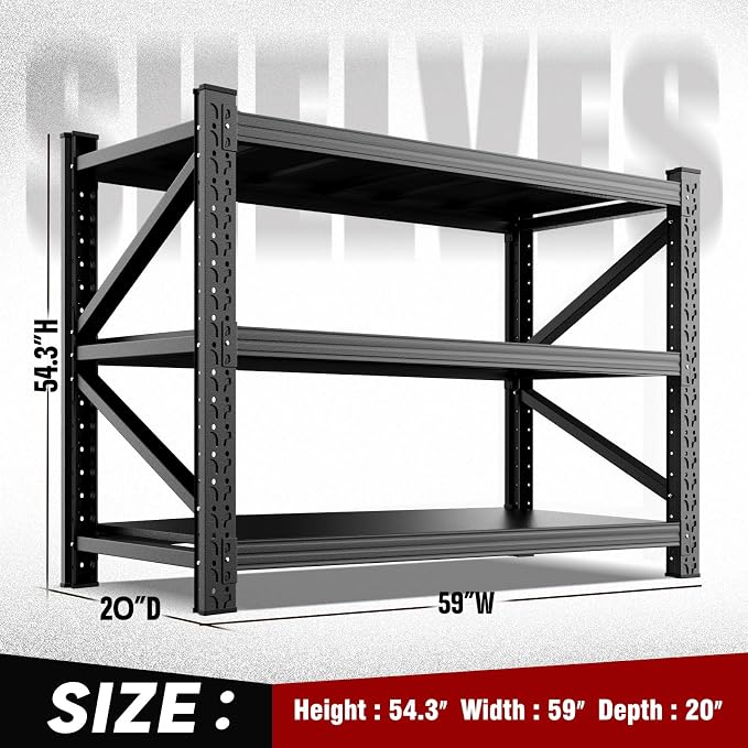 5000LBS Heavy Duty Storage Shelves, Rust Proof Large Metal Storage Rack - Image 3