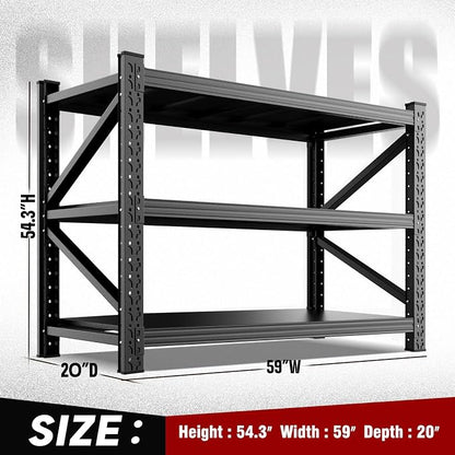 5000LBS Heavy Duty Storage Shelves, Rust Proof Large Metal Storage Rack - Image 3