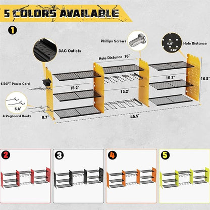 Power Tool Organizer with Charging Station Wall Mount, 3 Layer Expanded Heavy - Image 3