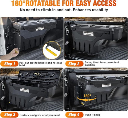 Nilight Truck Bed Tool Box Left Drivers Side Truck Tool Box Fit - Image 4