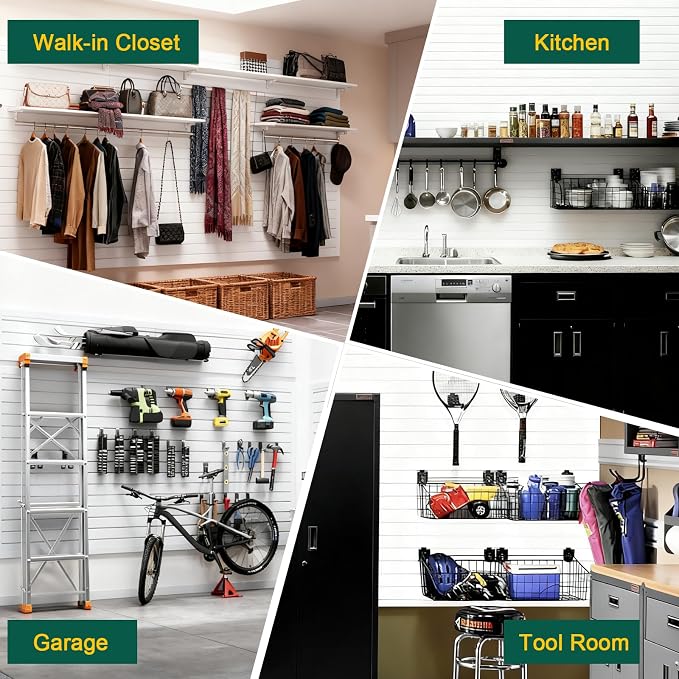 Yuzzy Slat Wall Paneling 4 x 8ft, Garage Slatwall Panel Wall Storage Systems - Image 6