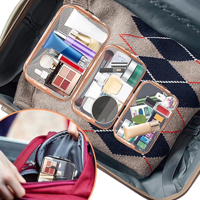 AURUZA Clear Makeup Bag, Portable Travel Toiletry Bags - Image 7
