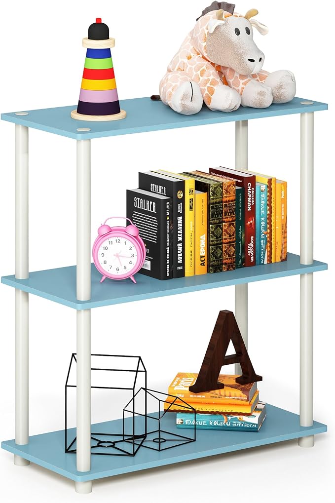 Furinno TURN-N-TUBE Storage Shelves, 3-Tier Book Shelf, Corner Shelf, Toolless - Image 5