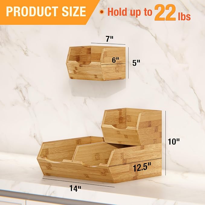 HOMESTEAD Bamboo Pantry Storage Bins - Image 5