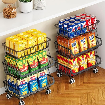 3-Tier Rolling Pantry Cart by MiyawellOfficial