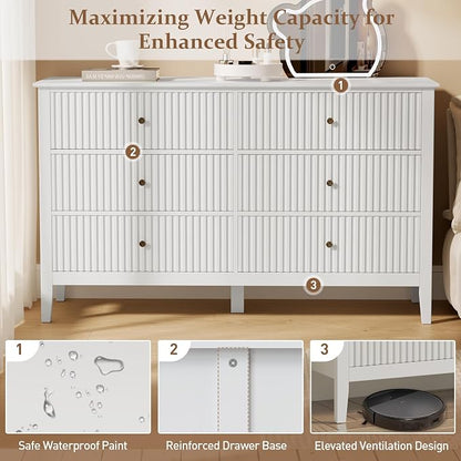 RoyalCraft White 6 Drawer Dresser - Image 8