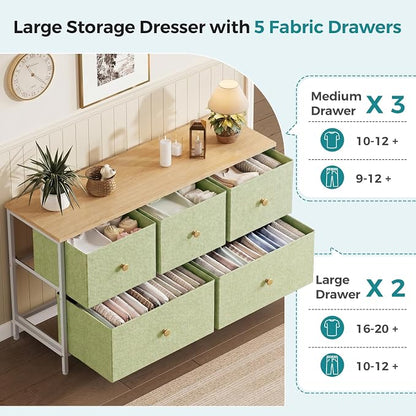 OLIXIS 5 Drawer Dresser for Bedroom, Storage Organizer Unit for Closet | Chest - Image 4