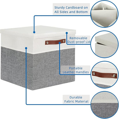 Temary Cube Storage Bins with Lids - Image 3