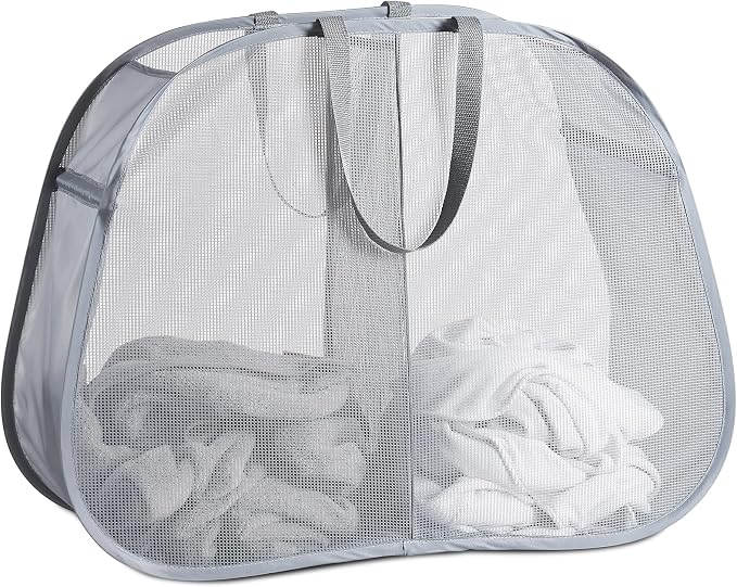 Seiritex Mesh Popup Laundry Hamper 2 Compartment, Collapsible Laundry Sorter by SEIRITEX
