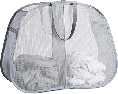Seiritex Mesh Popup Laundry Hamper 2 Compartment, Collapsible Laundry Sorter by SEIRITEX