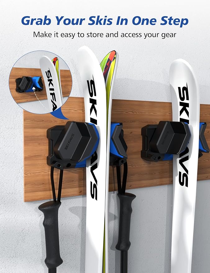 Ski & Snowboard Wall Rack, Ski Wall Mount & Ski Rack Wall Mount - Image 2