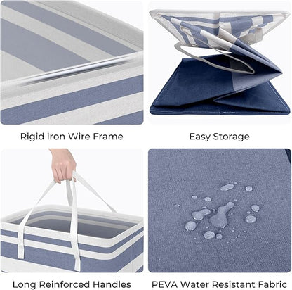 HomeHacks 2-Pack Large Laundry Basket, Waterproof, Freestanding Laundry Hamper - Image 2