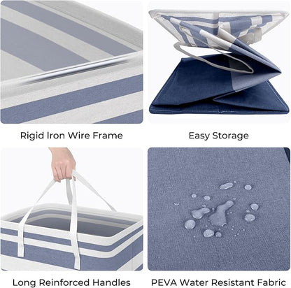 HomeHacks 2 Pack Large Laundry Baskets, Waterproof, Freestanding Laundry Hampers - Image 2