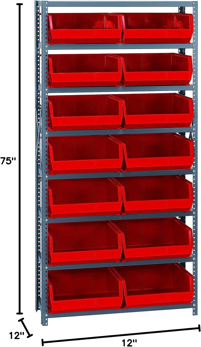 Quantum Storage Systems QSBU-250RD Giant Open Hopper Steel Shelving System - Image 2