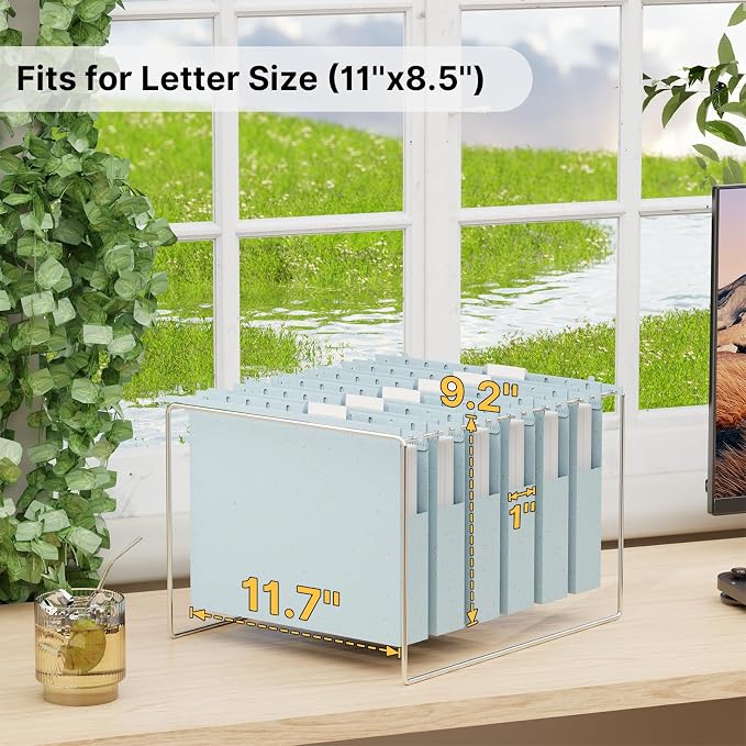Extra Capacity Hanging File Folder Letter Size, 12 Pack Heavy Duty 1 Inch - Image 2