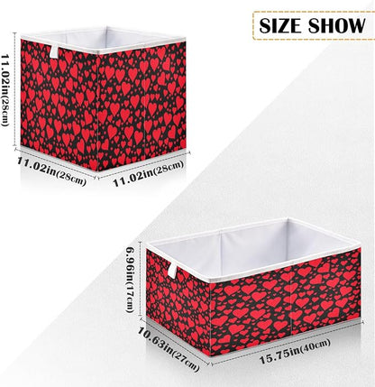 Eamless Pattern with Red Hearts Closet Organizers Storage Cubes Storage Bins - Image 3