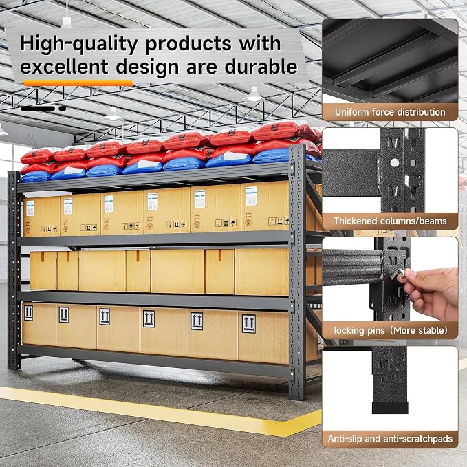8000LBS Metal Garage Shelving Unit 68" W Storage Shelves Heavy Duty 4 Tier - Image 9