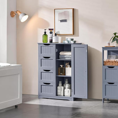 Yaheetech Large Bathroom Storage Cabinet, Freestanding Floor Cabinet - Image 2