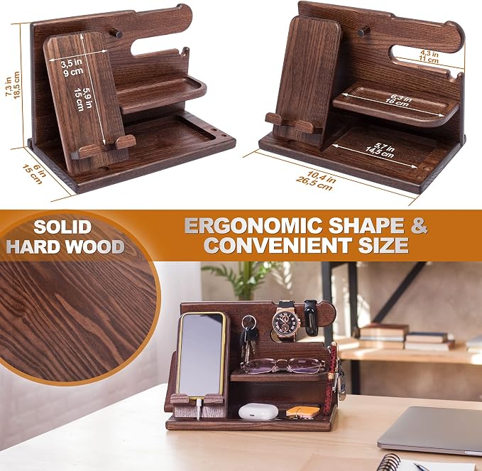 TESLYAR Wood Phone Docking Station - Image 6