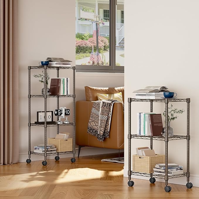 3 Tier Shelf Metal Storage Shelves Wire Rack Closet Organizers - Image 4