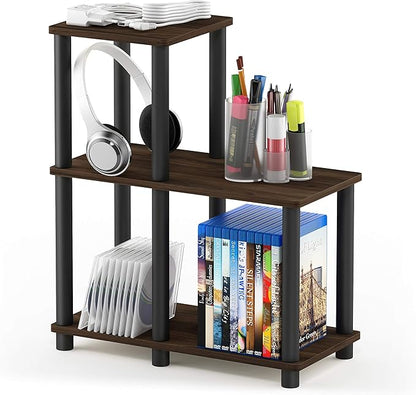 Furinno Turn-N-Tube Accent Decorative Shelf, Columbia Walnut/Black by Furinno-FitsYourSpaceFitsYourBudget