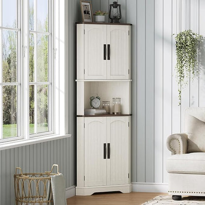 Maupvit Tall Corner Cabinet, Farmhouse Corner Storage Cabinet - Image 8
