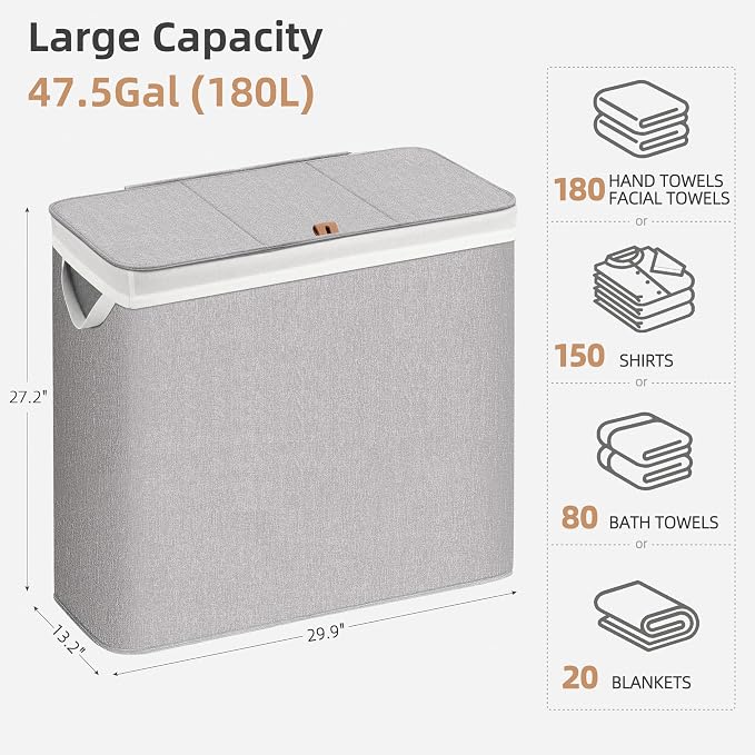 STORAGE MANIAC Triple Laundry Hamper - Image 3