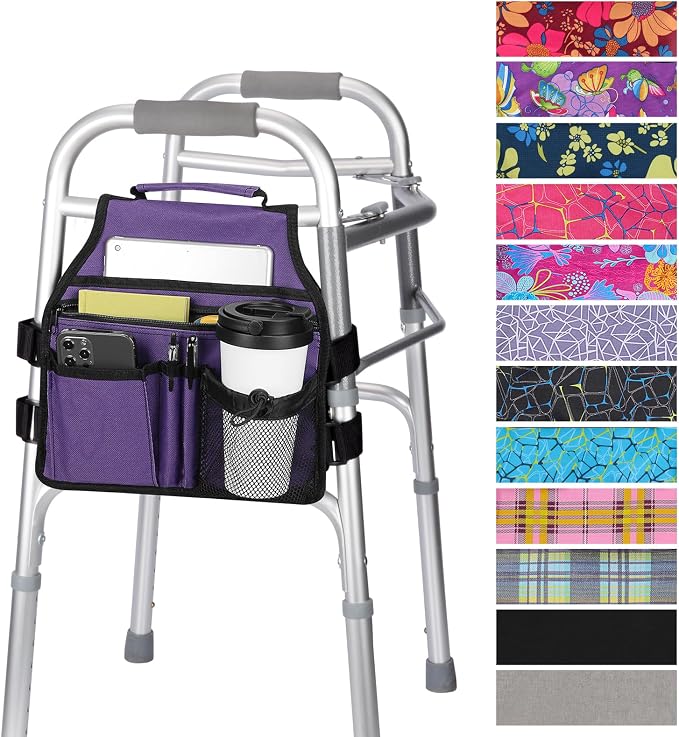 supregear Side Walker Bag, Walker Accessories Bag w/Cup Holder, Folding Walker by SupreGear
