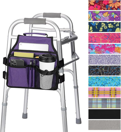 supregear Side Walker Bag, Walker Accessories Bag w/Cup Holder, Folding Walker by SupreGear