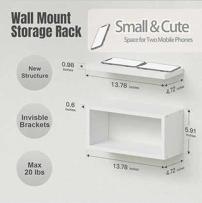 RICHER HOUSE White Floating Shelves Bathroom, Small Wall Shelf Over Toilet | - Image 2