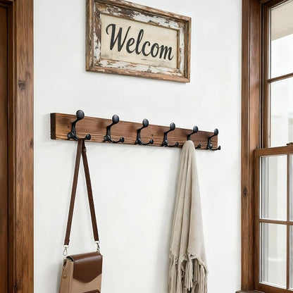 SKOLOO 36-Inch Wood Coat Rack Wall Mount - Image 3