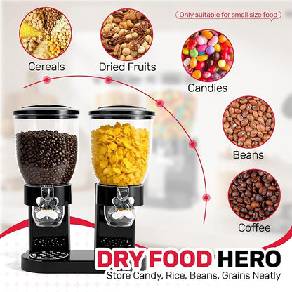 Dual-Control Cereal Dispenser Countertop, 2 Pack 2L Cereal Containers Storage - Image 7