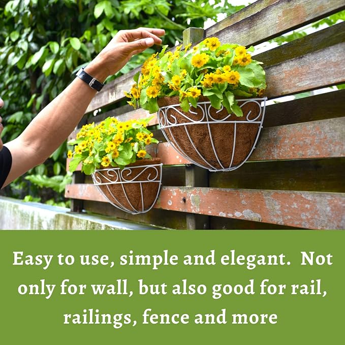 LaLaGreen Wall Mounted Flower Baskets Large Wall Hanging Planter - Image 4