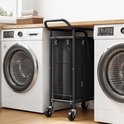 Laundry Basket with Wheels, Rolling Laundry Hamper with 38.4" Tall Handle - Image 9