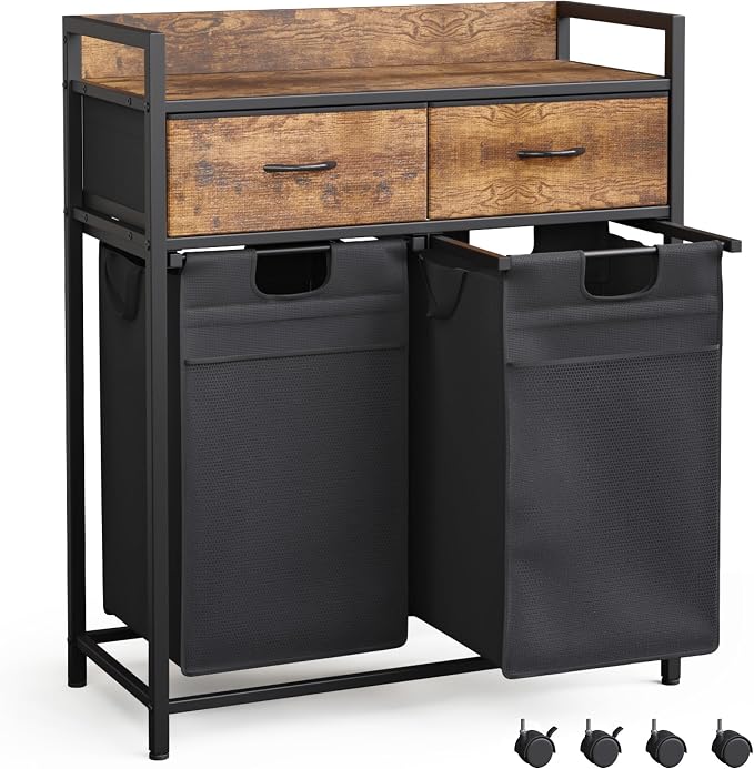Laundry Hamper baskets 2 Section by Mondeer