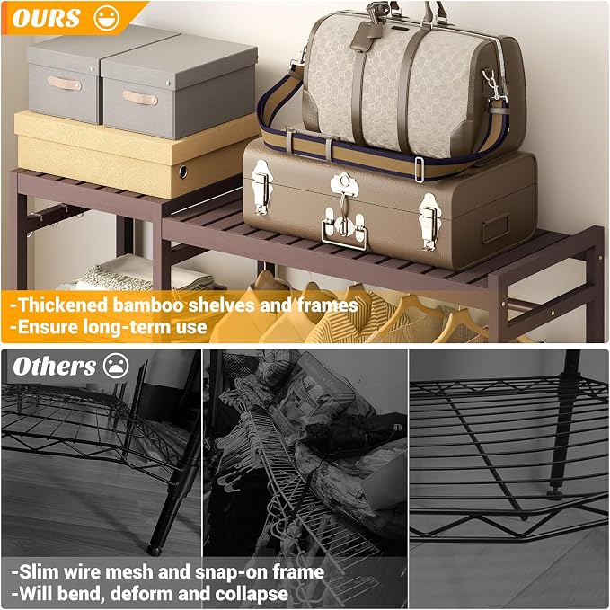 Homykic Bamboo Clothes Rack Garment Rack - Image 6