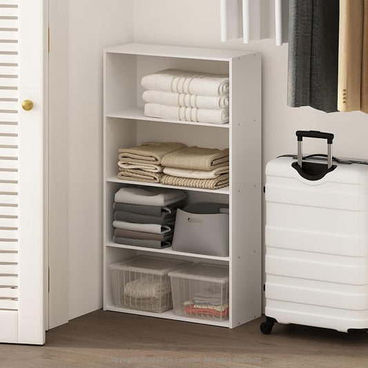 Furinno Reed Closet Organizers and Storage, 4-Tier Closet Organizer, Open Shelf by Furinno-FitsYourSpaceFitsYourBudget