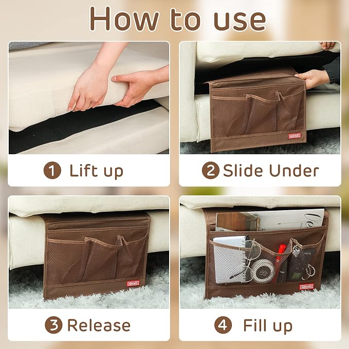 HAKACC Bedside Organizer, Bedside Storage Caddy Organizer - Image 3