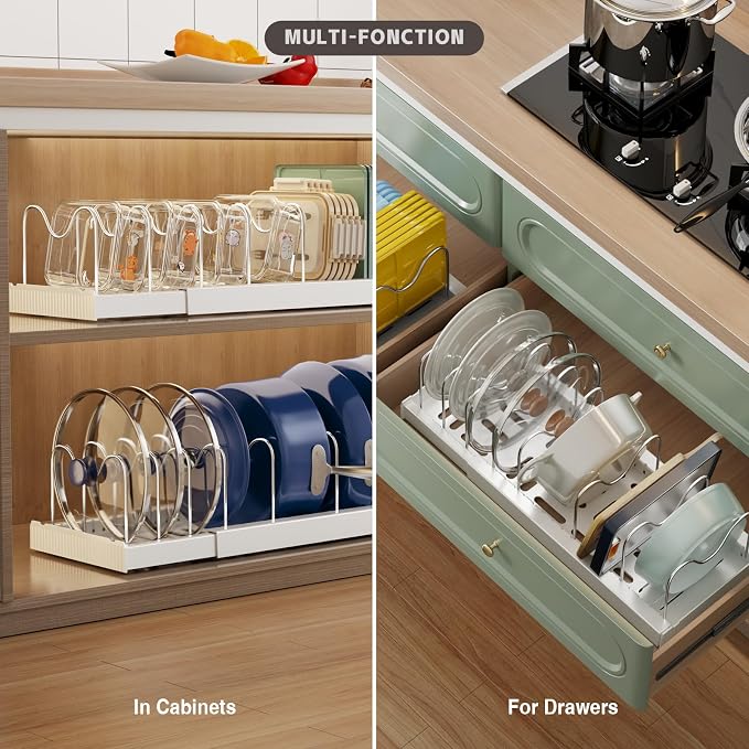 2 Pack Expandable Food Storage Container Lid Organizers - Image 4