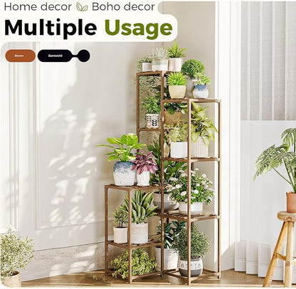 Bamworld Plant Stand Indoor Outdoor Corner Plant Shelf 54.7" Tall Plant Table - Image 5