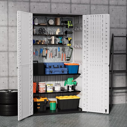 ZZM Resin Outdoor Storage Shed, 67 Cu.ft Vertical Resin Tool 4x6 FT Cabinet w/o - Image 4