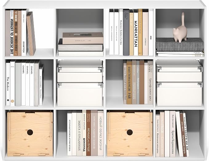 Furinno PELLI Book Shelf, 12-Cube Bookshelf, Cube Storage Organizer Bookcase - Image 5